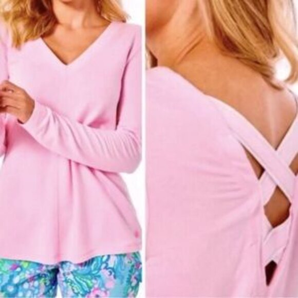 Lilly Pulitzer Pink Luxletic Areli Pullover Size M - Picture 3 of 7